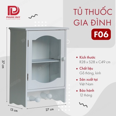 Tủ thuốc - Tủ y tế gia đình gỗ tự nhiên F06