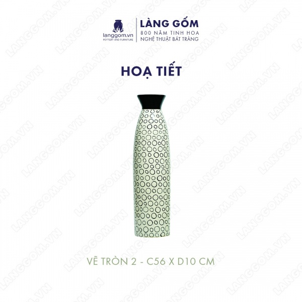 Lọ hoa Men mát họa tiết 