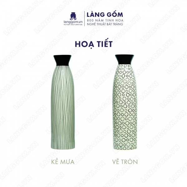Lọ hoa Men mát họa tiết 