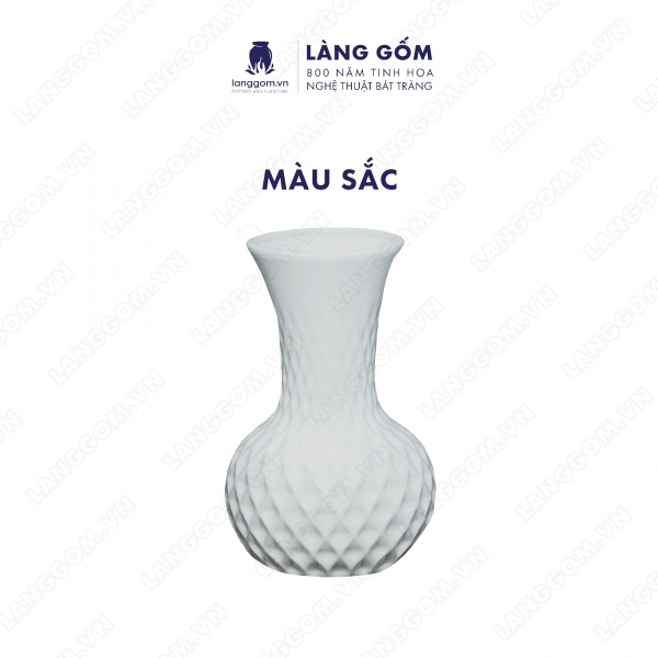 Lọ hoa Men trắng tỏi lưới