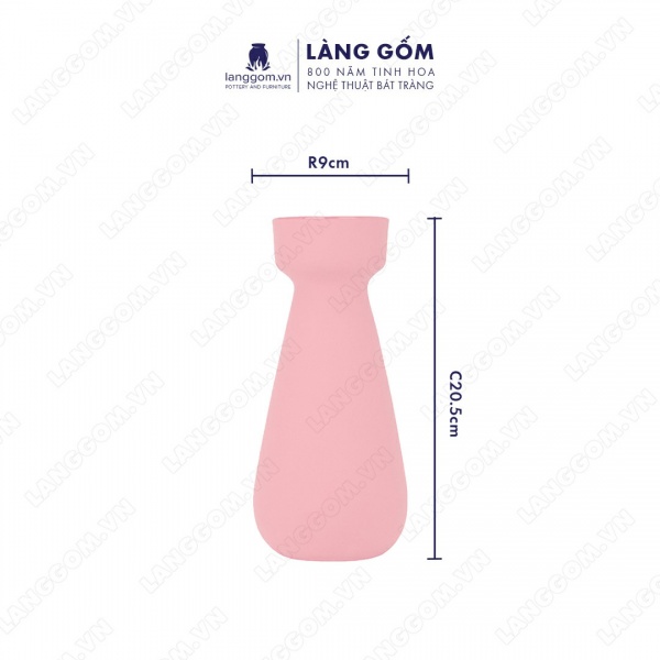 Lọ hoa Men mát cổ thắt