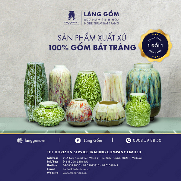 Lọ hoa Men chảy dạng múi miệng túm