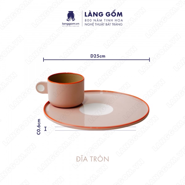 Set Cốc chấm quai men mát 