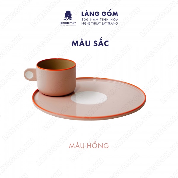 Set Cốc chấm quai men mát 
