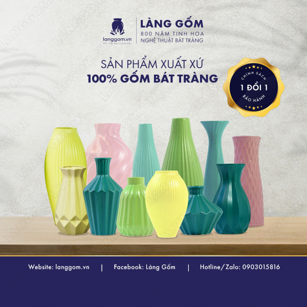 Lọ hoa Men mát múi khế