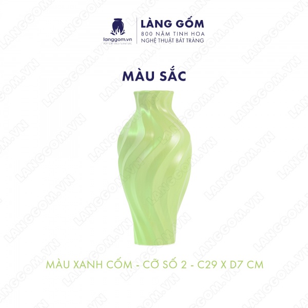 Lọ hoa Men mát lượn sóng