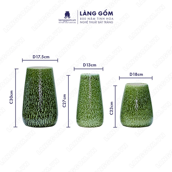 Lọ hoa Men chảy dáng cúp