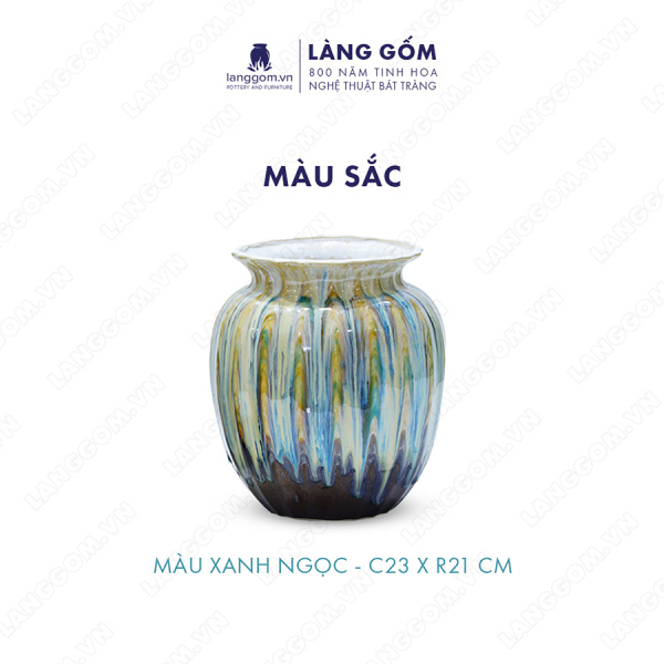 Lọ hoa Men chảy giỏ cua