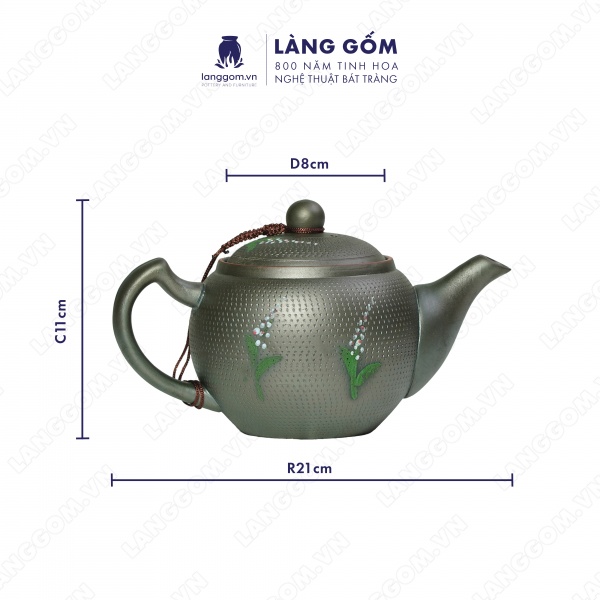 Bộ ấm chén Men mộc hoa oải hương