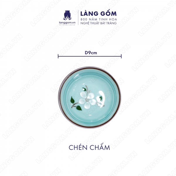 Bộ bàn ăn mặt trời men xanh cổ hoa đào 