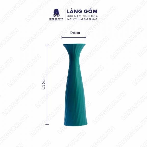 Lọ hoa Men mát khăn vặn