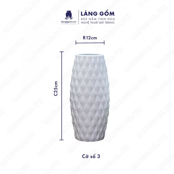 Lọ hoa Men trắng bom mũi tên