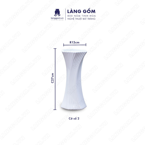 Lọ hoa Men trắng ly xoắn