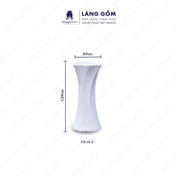 Lọ hoa Men trắng ly xoắn