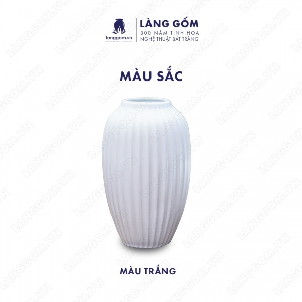 Lọ hoa Men trắng vò dưa