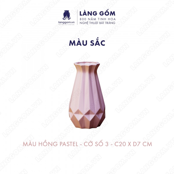 Lọ hoa Men mát ống kim cương