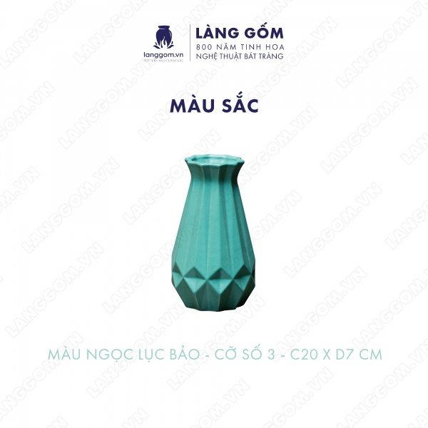 Lọ hoa Men mát ống kim cương