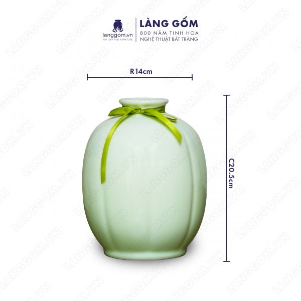 Lọ hoa Men ngọc quả dưa bé