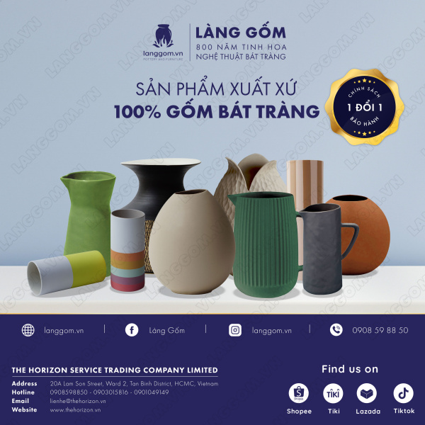 Lọ hoa Men mát đắp nổi