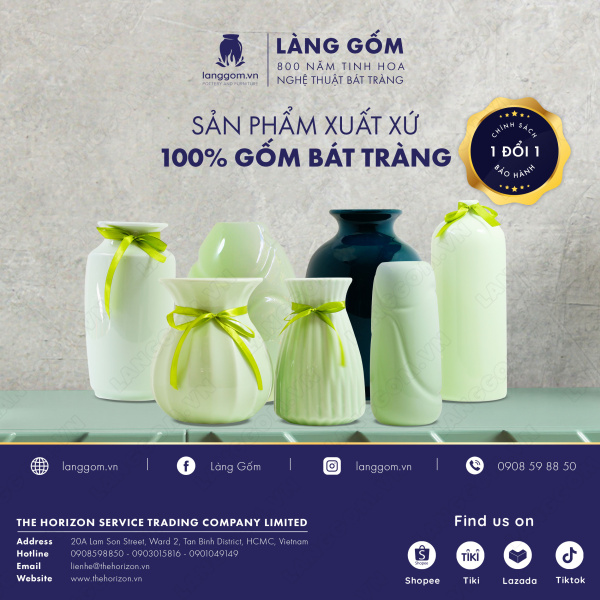 Lọ hoa Men ngọc vò tròn